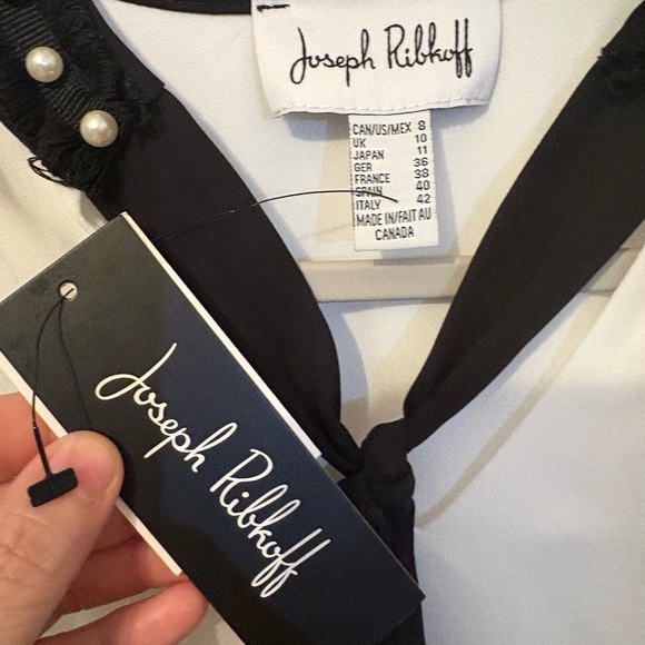 White Sleeveless Top with Black Tie Accent - Picture 4 of 6